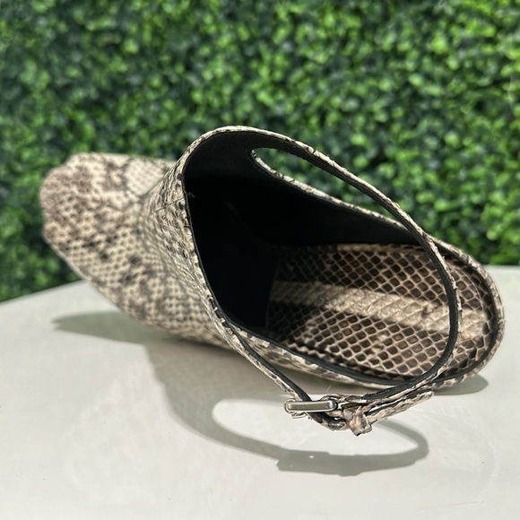 MICHAEL KORS Leather Snake Skin Print Slingbacks 4” High Heels - Picture 3 of 15